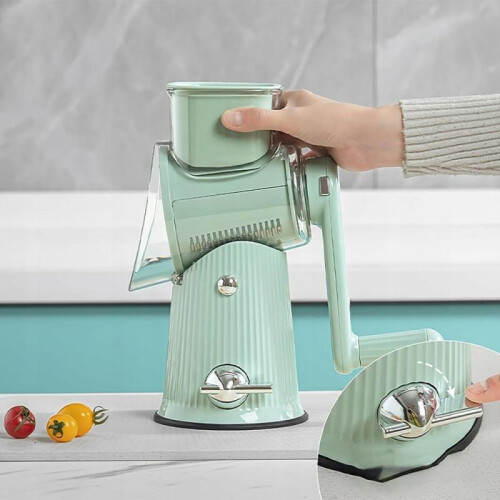 Vegetable Chopper Manual Dicer with Suction Base and Quick Cutting Blades, Multifunctional Kitchen Gadget, Black 2