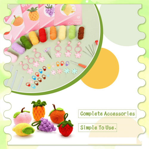 Kit de crochê para iniciantes com tema de frutas (6 peças) 2