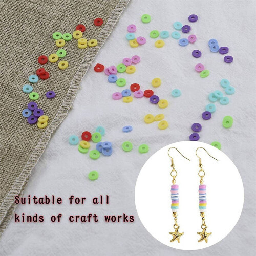 Perles plates en argile pour la création de bijoux (2 pièces) 1