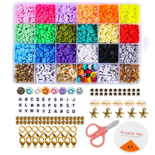 Perline piatte e rotonde in argilla per braccialetti, 6 mm, 7200 pezzi 1