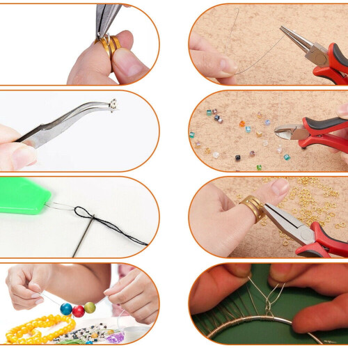Kit para fabricação de joias com alicate para pulseiras e brincos. 1