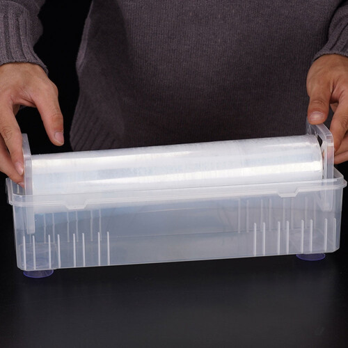 Distributeur de film étirable transparent avec cutter rechargeable 1