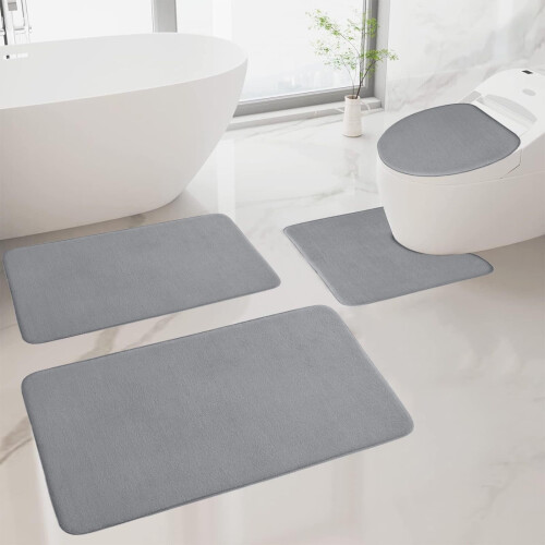Badematten-Set aus Memory-Schaum, rot, 4-teilig 1