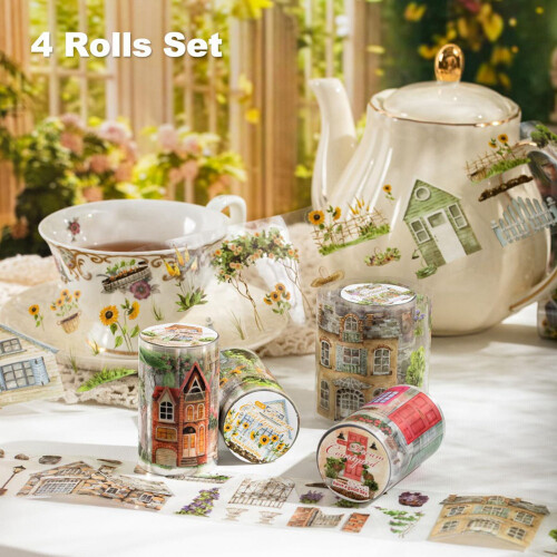 PET-tape set met decoratieve elementen (4 rollen) 2