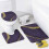 Marmor-Duschvorhang-Set, 4-teilig 4