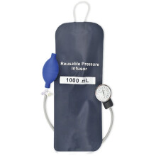 Nylon Pressure Infusion Bag Double Tubes with Metal Aneroid Gauge for IV Fluid Blood Transfusion 1000ml