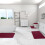 Badematten-Set aus Memory-Schaum, rot, 4-teilig 3