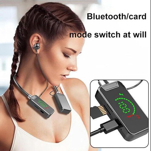 Auricolari wireless con scheda audio integrata, archetto da collo e display (1 paio) 1