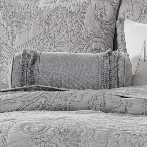 Διακοσμητικό μαξιλάρι με ρολό Levtex Home Perla γκρι 7x18 ίντσες 1