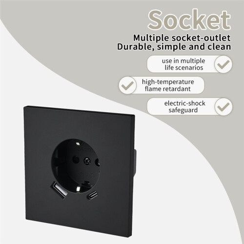 Wall Embedded Flame Retardant USB Power Sockets EU Standard 250V Classic Electrical Outlets Paint Plastic Socket 2