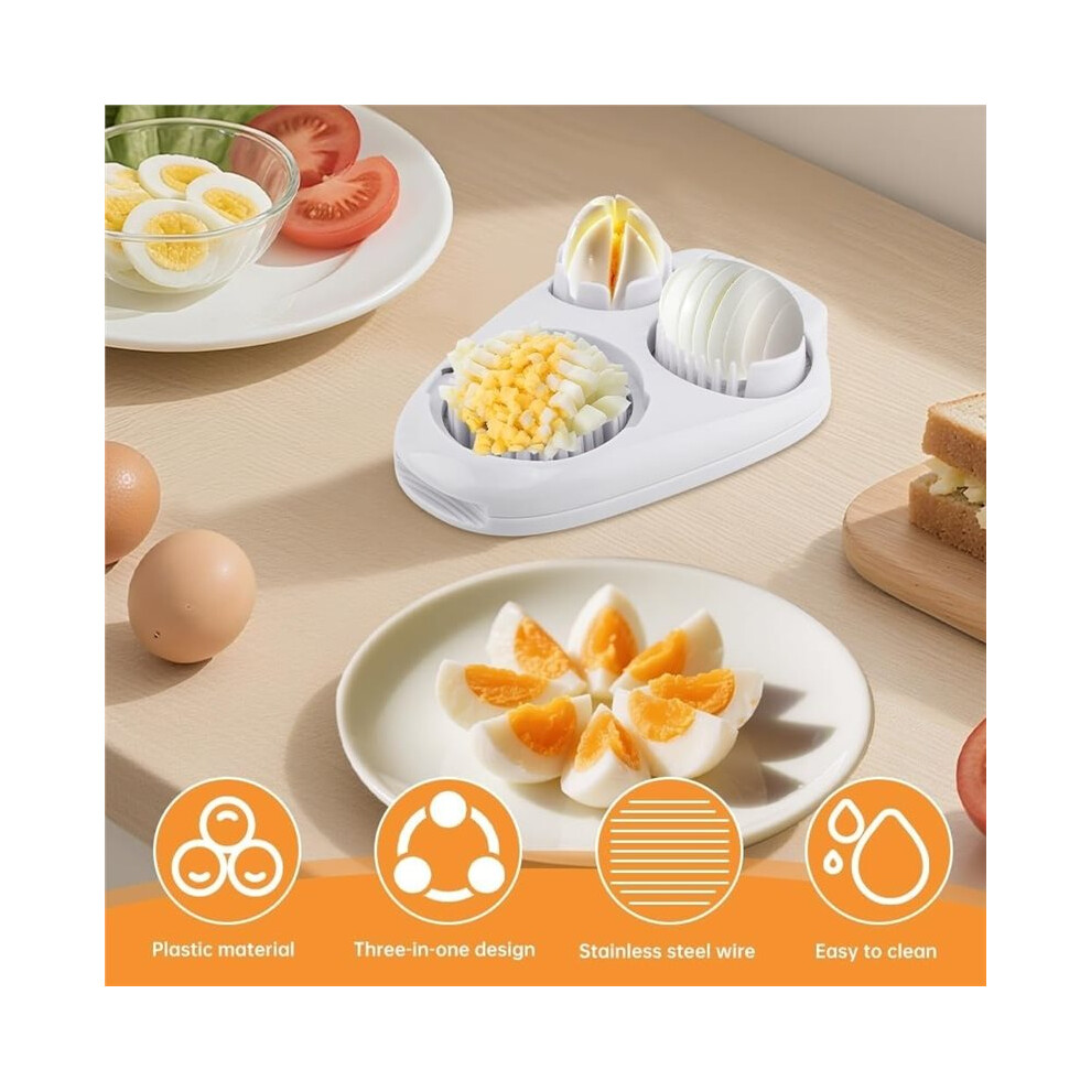 Egg Slicer For Hard Boiled Eggs, 3 Slicing Modes Eggs Dicer, Stainless Steel Egg Cutter, Kitchen Chopper Tool 6031419626226