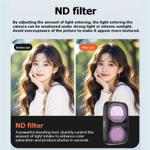 Lens Filter Kit for  Osmo Pocket 4P Adjustable ND8+ND16+ND32+ND64 Filter Camera Natural Filter