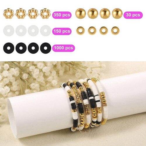Kit para confecção de pulseiras com contas de argila e caixa de armazenamento. 2