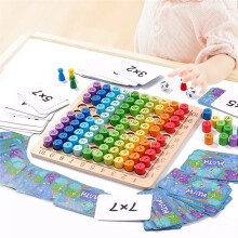 1set Wooden Multiplication Table Math Toy, Math and Arithmetic Teaching Aid, Educational Wooden Board Game Gift