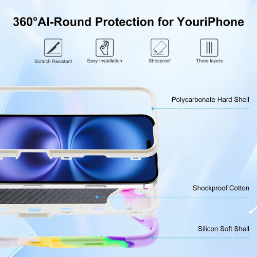 Θήκη iPhone 16 6,1 ιντσών με βάση στήριξης δαχτυλιδιού στρατιωτικής ποιότητας 2