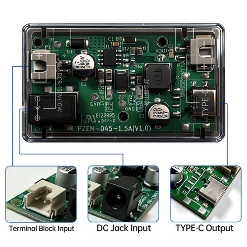 Module de Conversion de Puissance - Abaisseur 9-150V Large Tension 5V Sortie 1.5A Communication Automobile Industrielle Type-C 1