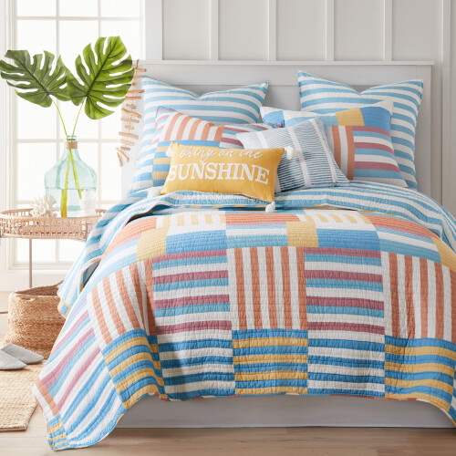 Levtex Home Sol Stripe Euro Sham 26x26 ίντσες διπλής όψης βαμβάκι 2
