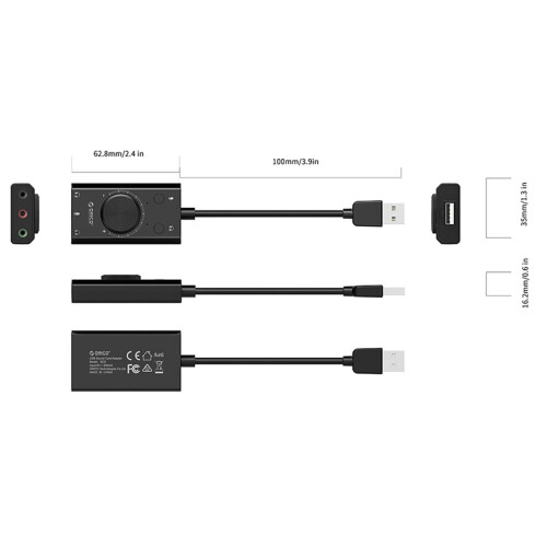 GUYUTING External USB Sound Card for PC Mac SNR High TRS 1