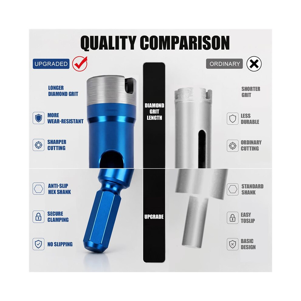 Sintered Diamonds Drill Bits 5-12Mm Hex Shank Hole Saw For Tile Glazed Tile Marble Cobblestone Quartz Stone Drilling 6031907605368