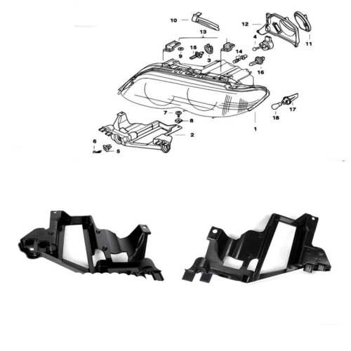 Headlight Support Mount Bracket 63126927797 63126927798 for  X5 E53 2004-2006 Accessories 1