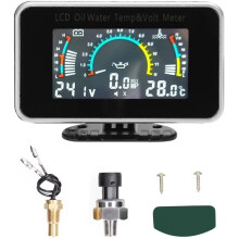 3 In1 LCD Car Digital Gauge Voltmeter/Oil Pressure/Water Temp Universal Multi-Functional Car Truck LCD Meter