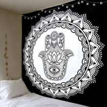 Bohemian Mandala Floral Wall Tapestry 59" x 59"
