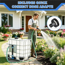 IBC Tank Gooseneck 3/4 Inch Outlet Tap: 2 in 1 IBC Tap Set Includes Tap and Gooseneck for 1000 Litre Outdoor Water Tanks