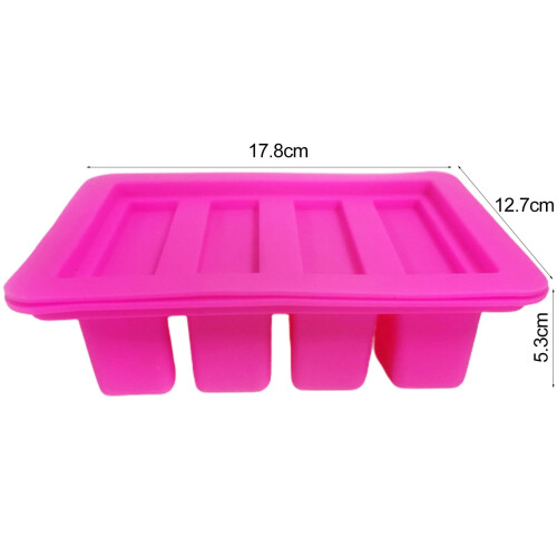 Silicone Butter Mold Food Grade Rectangle 4-Cavity 1