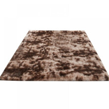 JANDEL Flauschiger Plüschteppich - Dicker rechteckiger Teppich, rutschfeste Bodenmatte für Schlafzimmer/Wohnzimmer/Zimmerdekoration (Braun, 50 x