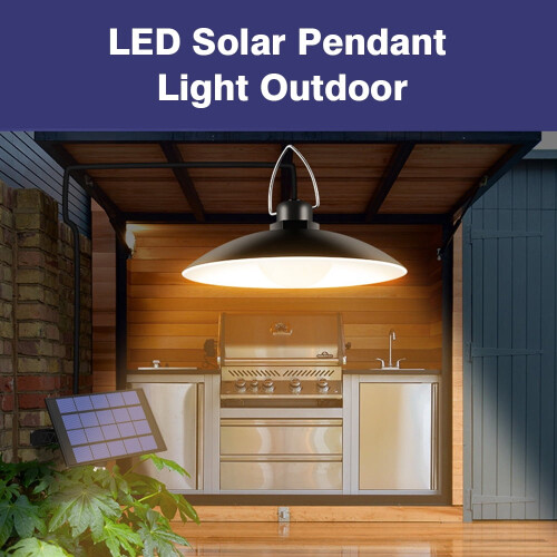 Walmeck solar pendant lamp dual head waterproof 1