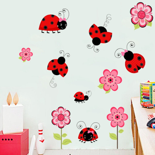 Ladybird cartoon wall decal removable 2 pcs 2
