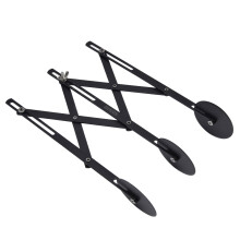 Roulette à pâtisserie Delaman à 3 roues, en acier inoxydable réglable avec roue extensible, antiadhésive noire, idéale pour la cuisson de la