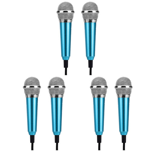 Mobile Karaoke Microphone Blue 6 pcs