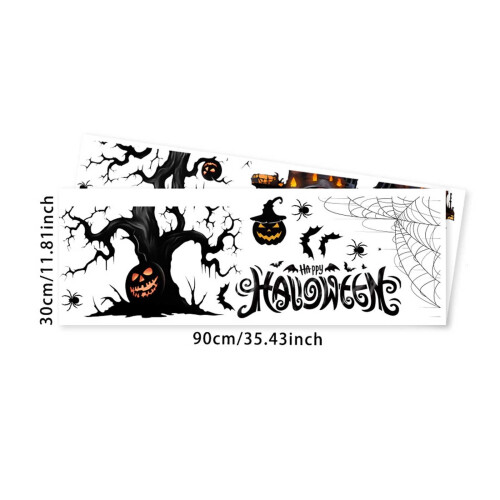 Αυτοκόλλητο τοίχου με κάστρο αράχνης για το Halloween, μαύρο, 1 τεμάχιο 2
