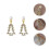 Sterling Silver Christmas Tree Ear Studs 1 Pair 2
