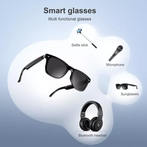 Lunettes intelligentes polarisées avec audio, microphone, haut-parleurs Bluetooth, télécommande d’appel et caméra intégré 2