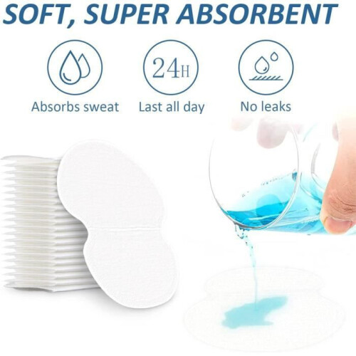 100 pièces de patchs anti-transpiration jetables pour les aisselles, sans parfum, discrets et absorbants 1