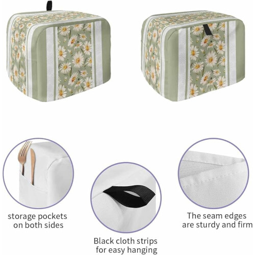 Easter Toaster Cover 2-Slice Yellow Daisy Sage Green 1