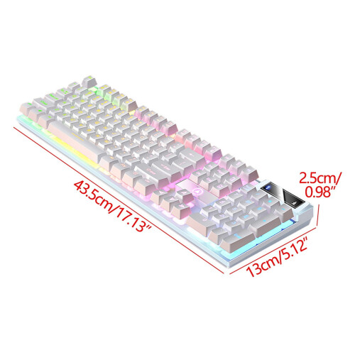 Gaming Keyboard Ultra-Slim Wired LED Backlit White 2