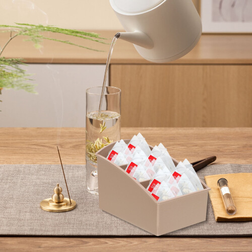 Tea Bag Storage Box Plastic Multi-Grid Organizer 1