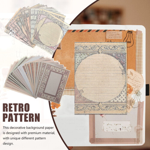 Notebook Decorative Paper Retro Background 60 Sheets 2