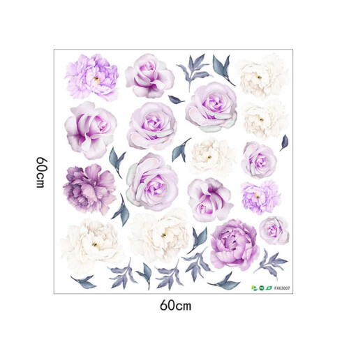 Peony Rose Wall Sticker Nursery Decor 1 Pack 2