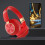 Cuffie da gioco wireless circumaurali YaChu con microfono, rosse 7
