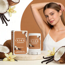 (14g x2 boxed) Coconut Vanilla Deodorant Stick for Men Women Remove Armpit Odor Fragrance Deodorizing Portable Odor Control Underarm Refresh Stick