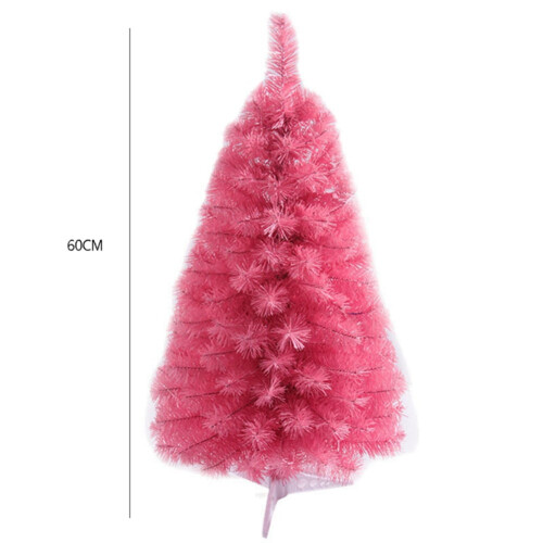 Artificial Christmas Tree Pink 60 cm with Plastic Stand 2