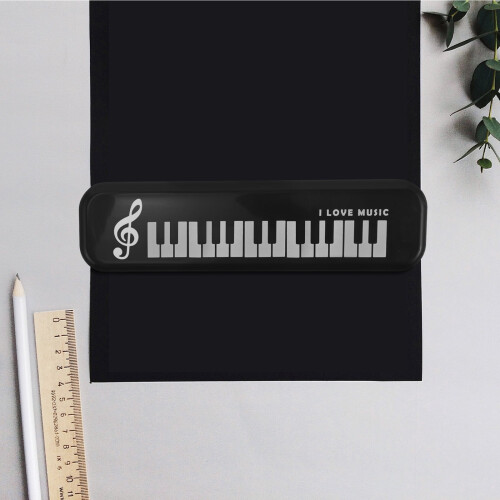 Piano Keyboard Pencil Case Black Plastic Storage Box 1