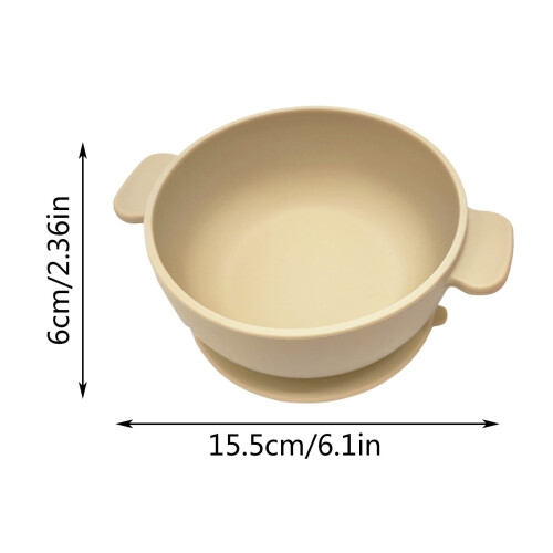 儿童硅胶双耳碗 防洒辅食碗 蒸蛋汤碗 1