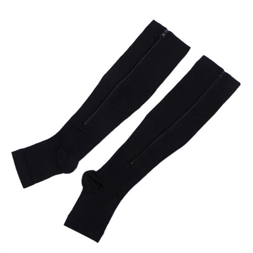 Feiona compression knee support stockings with zipper 1