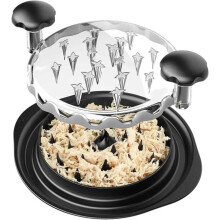 Dabbqis Black Manual Meat and Vegetable Chopper 30x15cm, Transparent Lid, Non-Slip Base, Dishwasher Safe Food Grinder
