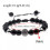 Black Lava Beaded Macrame Bracelet Silver 5
